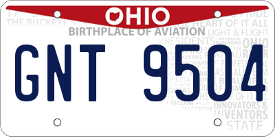 OH license plate GNT9504