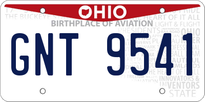 OH license plate GNT9541