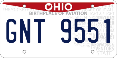 OH license plate GNT9551