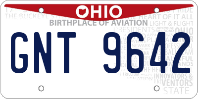 OH license plate GNT9642
