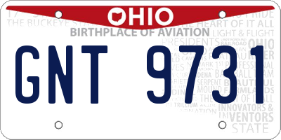 OH license plate GNT9731