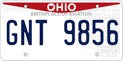OH license plate GNT9856