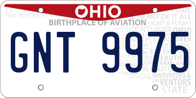 OH license plate GNT9975