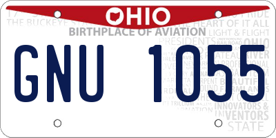 OH license plate GNU1055
