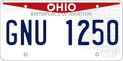OH license plate GNU1250