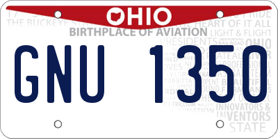 OH license plate GNU1350