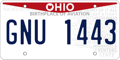 OH license plate GNU1443