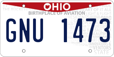 OH license plate GNU1473