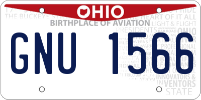 OH license plate GNU1566
