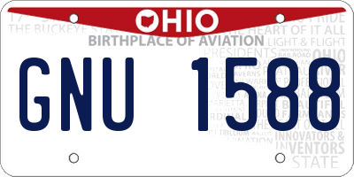 OH license plate GNU1588