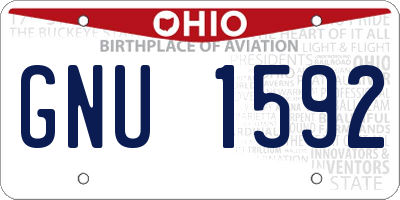 OH license plate GNU1592