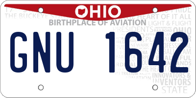 OH license plate GNU1642