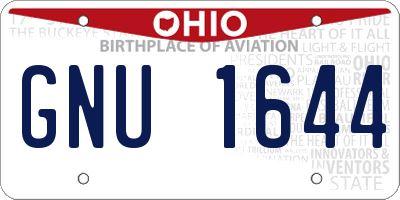 OH license plate GNU1644