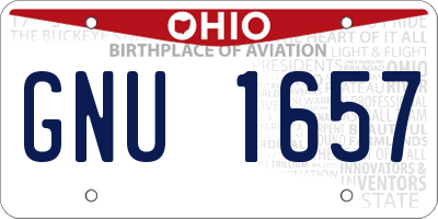 OH license plate GNU1657