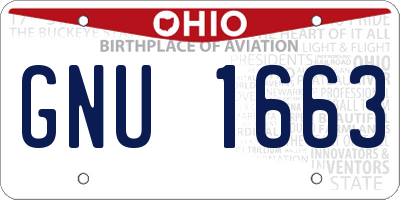 OH license plate GNU1663