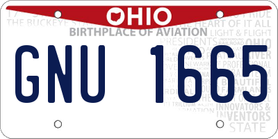 OH license plate GNU1665