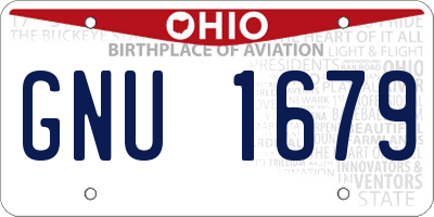 OH license plate GNU1679
