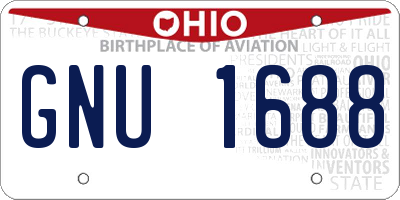 OH license plate GNU1688