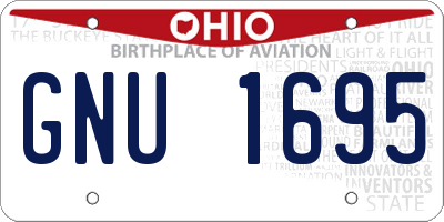 OH license plate GNU1695