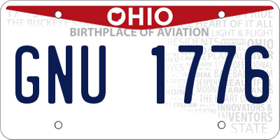 OH license plate GNU1776