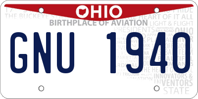 OH license plate GNU1940