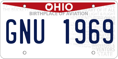 OH license plate GNU1969