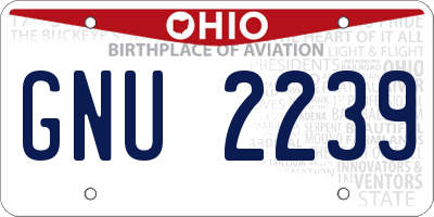 OH license plate GNU2239