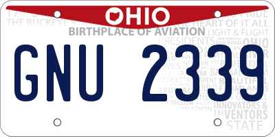 OH license plate GNU2339