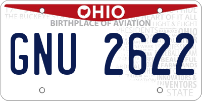 OH license plate GNU2622