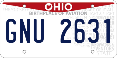 OH license plate GNU2631