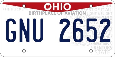 OH license plate GNU2652