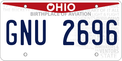 OH license plate GNU2696