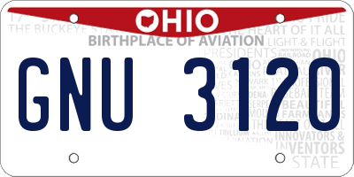 OH license plate GNU3120