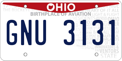 OH license plate GNU3131