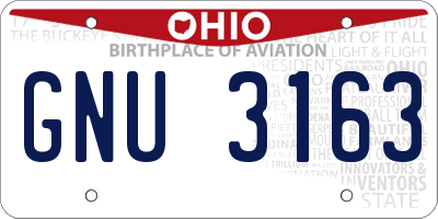 OH license plate GNU3163