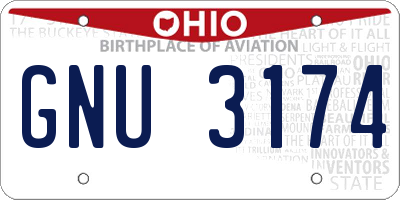 OH license plate GNU3174