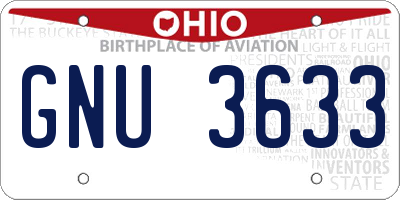 OH license plate GNU3633