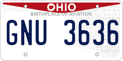 OH license plate GNU3636