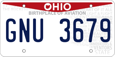 OH license plate GNU3679