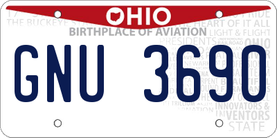 OH license plate GNU3690