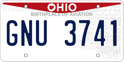 OH license plate GNU3741