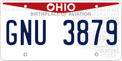 OH license plate GNU3879