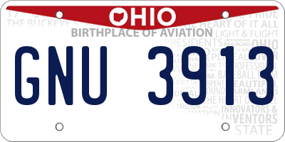 OH license plate GNU3913