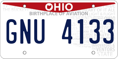 OH license plate GNU4133