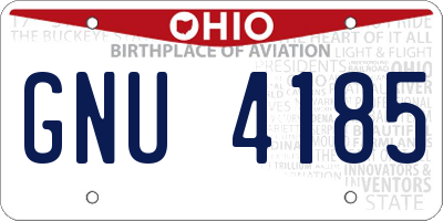 OH license plate GNU4185