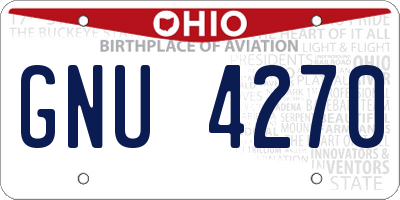 OH license plate GNU4270