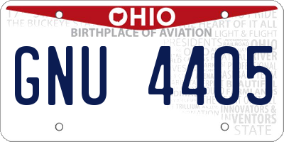 OH license plate GNU4405