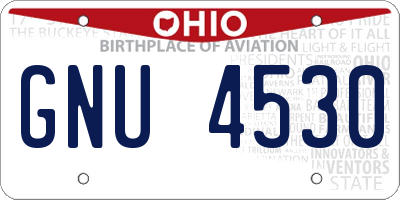 OH license plate GNU4530