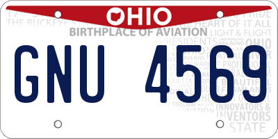 OH license plate GNU4569