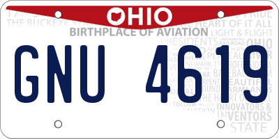 OH license plate GNU4619